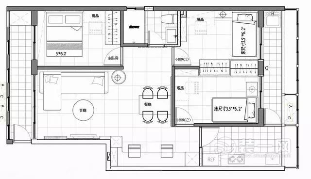 76平米老房翻新改造平面布置图